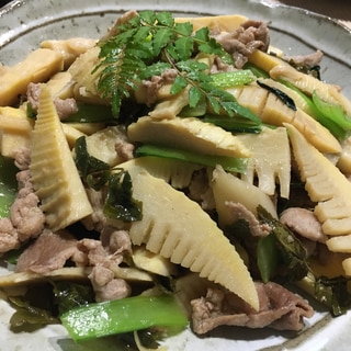 筍と豚肉の山椒醤油炒め